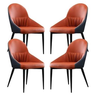 Imagem de ZYHSIJOBAS Cadeira de jantar, cadeiras modernas para sala de jantar, cadeiras de jantar estofadas, conjunto de 4, cadeiras de cozinha de couro, modernas, sala de jantar, realce, cadeiras com detalhes