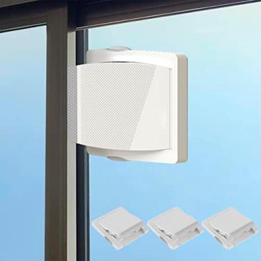 Imagem de KMUXEJ 4 peças de bloqueio de segurança para porta deslizante adesivo fechadura de janela deslizante à prova de crianças para portas de vidro deslizantes e fechaduras de janela profissionais fáceis de