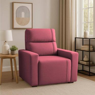 Imagem de Poltrona Retratil e Reclinavel Com Porta Copo Maisa Rosa