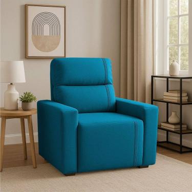 Imagem de Poltrona Retratil e Reclinavel Com Porta Copo Maisa Turquesa