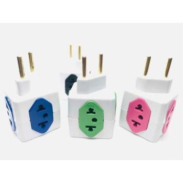 Imagem de Adaptador De Tomada Cubo 04 Entradas Laterais - Original 