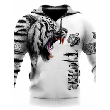 Imagem de 3D moletom masculino moda tigre Streetwear pulôver outono - F&R Fashio