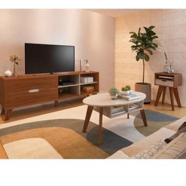 Imagem de Conjunto Sala de Estar Rack para Tv até 60 Polegadas com Mesa de Centr