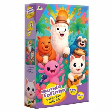 Imagem de Quebra-Cabeça Colorido Brilhante Animais Fofos 100 Peças Coloridas - T