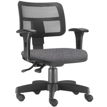 Imagem de Cadeira Giratória Zip L02 Executiva Ergonômica Escritório Linho Cinza Escuro - Lyam Decor