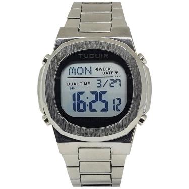 Imagem de Relógio Tuguir Masculino Ref: Tg30323 Digital Retangular Prateado
