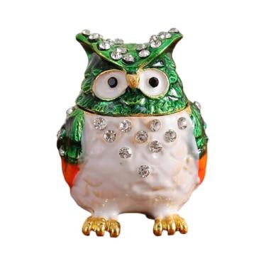 Imagem de UGPLM Caixa de joias, porta-joias, criativo, estilo vintage, armazenamento, estatueta, organizador de joias para brincos, pingentes, Verde