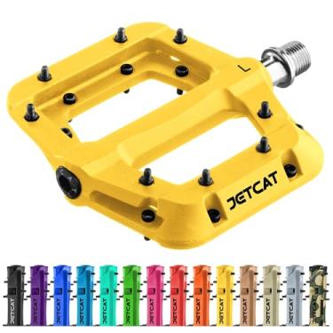Imagem de JETCAT Pedais de bicicleta de montanha planos - pedais de BTT, pedais de bicicleta para BMX/MTN/estrada/cascalho/bicicleta, pedais BMX, pedais de plataforma, reposição de bicicleta para adultos e