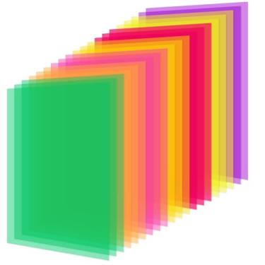 Imagem de TOTiyea 20 peças de sobreposições coloridas para dislexia, folhas de leitura de dislexia, folhas de transparência coloridas para primeiros leitores, material escolar