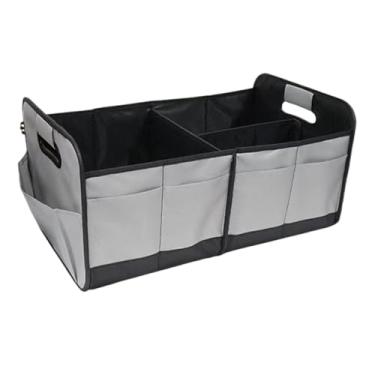 Imagem de KiBcsLic Organizador de porta-malas de carro Organizador de caixa de carro Tecido Oxford Acessórios Versáteis Dobráveis ​​para Mulheres Homens Grande, Cinza