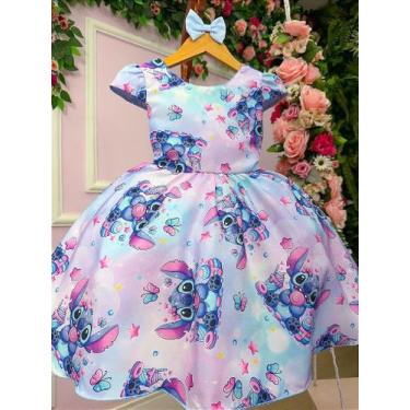 Imagem de Vestido Temático Kids Stitch Lias - 100% Poliéster - Fabuloso Ateliê, 