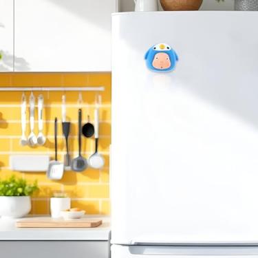 Imagem de Generic 1 peça de adesivos magnéticos decorativos para geladeira formato irregular estilo pinguim Jenny Pig resina sintética azul