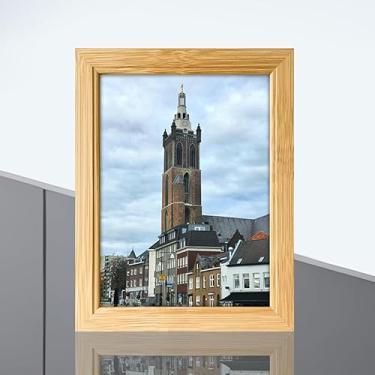 Imagem de Porta-retrato de mesa de 15 x 20 cm – Suporte de exibição para decoração de mesa, casa, escritório, com suporte traseiro ajustável (amarelo)