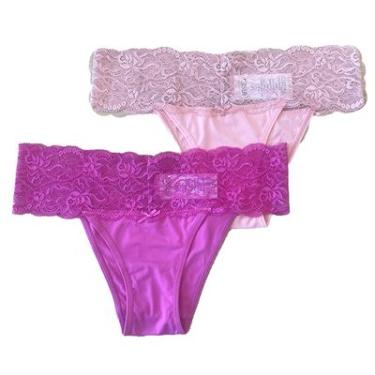 Imagem de KIT 2 CALCINHAS BASIC+ LINGERIE SALMÃO MÉDIO / ROSA MÉDIO M