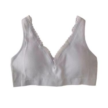 Imagem de SUTIÃ TOP SEM COSTURA COM RENDA - 3037S - CINZA - 44