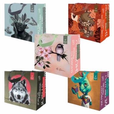 Imagem de Sacola Retornável Caprala 35x40x18 cm Ráfia