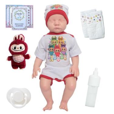 Imagem de Bebe Reborn Levi 100% Silicone Pode Banho Labubu Itens - Cegonha Rebor
