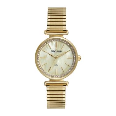 Imagem de Relógio Seculus Feminino Ref:77226lpsvds1 Fashion Mola Dourado