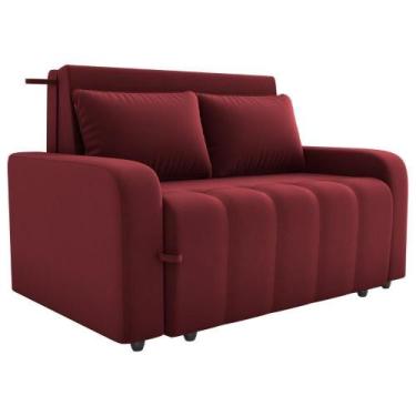 Imagem de Sofa Cama 2 Lugares 138 Cm Amora New Veludo E432 Vermelho Milani Store