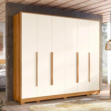 Imagem de Roupeiro Fascínio 6pts 6gav Sem Espelho Shop Das Cabeceiras Carvalho