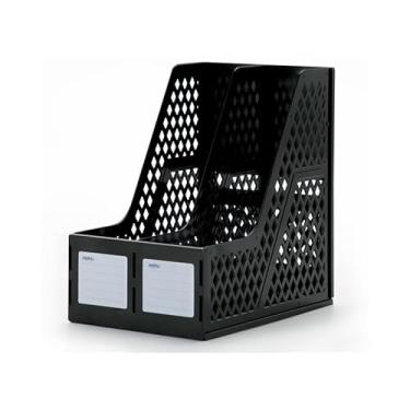 Imagem de Organizador de Papel, Porta Revistas Pastas e Documentos Duplo Cor Preta, 25,5cm X 17cm X 26cm