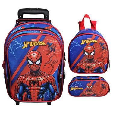 Imagem de Kit Mochila de Rodinhas Infantil Escolar Homem Aranha, Spiderman - Gen