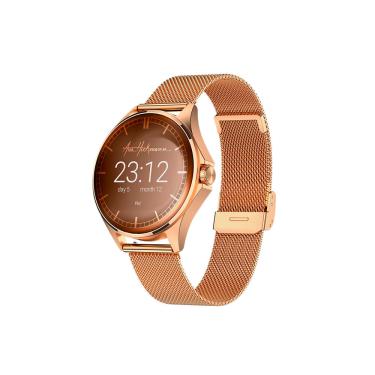 Imagem de Smartwatch Kross Hickmann Timming 1,32mm Ip67 Bluetooth Gold Caixa Dourado Pulseira Dourado Bisel Dourado