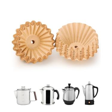 Imagem de 200 filtros de café para cafeteira cru com orifício central – compatível com Farberware FCP240 4 xícaras/Yosemite 8 xícaras, COLETTI Bozeman 6/9 xícaras, cafeteiras Elite Gourmet EC140