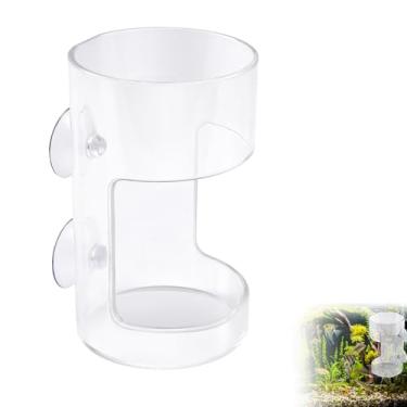 Imagem de Alimentador de peixes para aquário, 10 x 6 cm, bandeja de pratos flutuante e afundante com ventosas para alimentação de camarão de tartaruga (redondo)