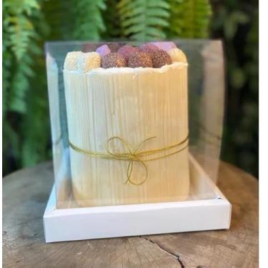 Imagem de Caixa Bolo Panetone 17x17x20 cm c/ 05 unidades Assk Embalagens - Cor BRANCA