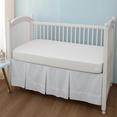 Imagem de Capa Para Colchão de Berço Malha Gel Grossa Lisa Lavável C/Zíper Ajustável Reforçada 1,30cm x 70cm (Branco)