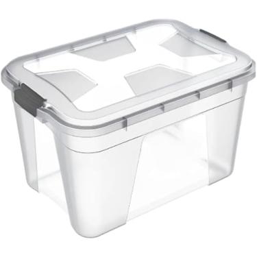 Imagem de Caixa Organizadora Multiuso, Transparente, Capacidade 12 Litros, Organizador para Armazenamento