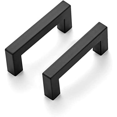 Imagem de Ravinte Pacote com 32 alças de armário quadrado de cozinha de 3 polegadas preto fosco puxadores de gaveta preta puxadores de gaveta para armário de cozinha
