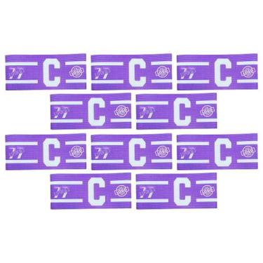 Imagem de Kit 10 Braçadeira Faixa Capitão Personalizável Brasão Time Fecho tiras