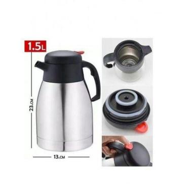Imagem de Garrafa Termica Inox Jarra Bule Cafe Cha Isotermica Grande 1500ml Tipo Jarra Quente Gelada Bebida