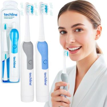 Imagem de Escova de Dente Dental Elétrica Oral Super Macia a Pilha com Refil Ext