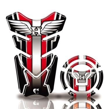 Imagem de Kit Protetor Tanque Adesivo Moto Honda Acima 2018 Vermelho Vermelho