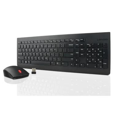 Imagem de Teclado e Mouse Sem Fio Lenovo Essential, USB, ABNT2, Preto - 4x30m39463