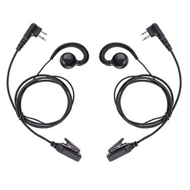 Imagem de POFENAL Fone de ouvido Walkie Talkie de fio único RDM2070D CLS1110 CLS1410 compatível com rádio Motorola CP200 GP2000 XU1100 PRO1150 MU12 com fone de ouvido de microfone PTT (em forma de C x 2)