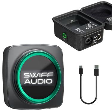 Imagem de SWIFF AUDIO Sistema de monitor de ouvido sem fio, estéreo alternável IEM sem fio de 5,8 GHz, receptor de tela de LED e transmissor de estojo de carregamento, microfone CUE integrado, design de 4