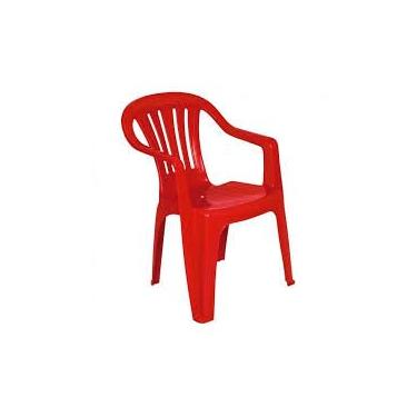 Imagem de Cadeira de Plástico De Bar, Design Contemporâneo, Uso Interno e Externo, Estrutura Durável, Ideal para Casa, Festas e Eventos, Fácil de Limpar, vermelha