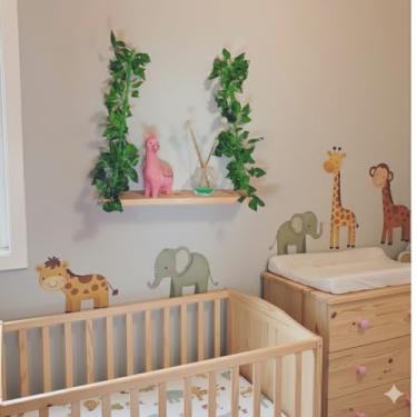 Imagem de Prateleira Safari para Quarto Infantil Madeira Pinus Natural Decoração Temática Selva