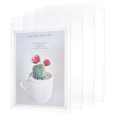 Imagem de PH PandaHall Suporte de placa de acrílico, pacote com 4, moldura transparente para exibição de documentos, porta com parafuso, para casa, escritório, loja, escola, negócios, restaurante, 30 x 21 cm