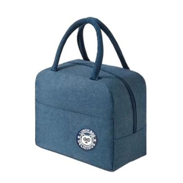 Imagem de Bolsa Térmica Lancheira com Alça Compacta Funcional para Uso no Trabalho Academia Escola Passeios e Viagens (Azul)