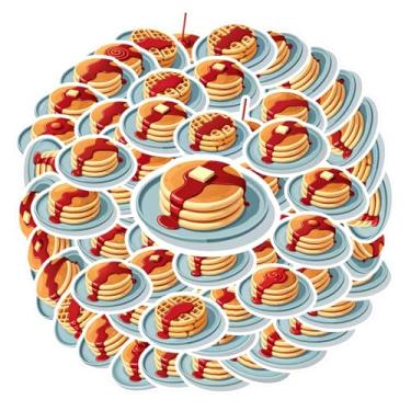 Imagem de 35 peças de alimentos panquecas de café da manhã doces doces adesivos faça você mesmo decalques graffiti decalques xarope papelaria adesivos para guitarra, laptop, capacete skate, mala, telefone