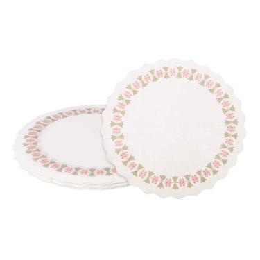 Imagem de HARFINGTON 200 peças de guardanapos de papel redondos de 14 cm para bolo sobremesa artesanato festa casamento aniversário decoração de mesa, branco