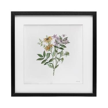 Imagem de Stupell Industries Blooming Botanical Mix Impressão emoldurada branca sob vidro, design de Cindy Jacobs, 40,6 x 40,6 cm