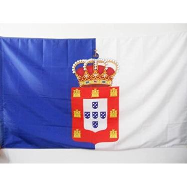 Imagem de AZ FLAG Bandeira do Reino de Portugal 1139-1910 3 x 5' para um mastro - Bandeiras portuguesas Royale 90 x 150 cm - Banner 3 x 1,5 m com furo