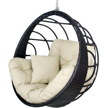 Imagem de Balanço Ninho Suspenso Hungria Preto E Couirino Náutico Bege