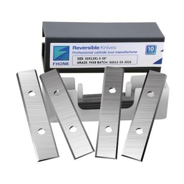 Imagem de FHONK Cortadores de inserções de carboneto de 50 mm, para facas de substituição de cortador de madeira, serve em espiral, cortador de plaina helicoidal, ferramenta de torneamento de torno de madeira